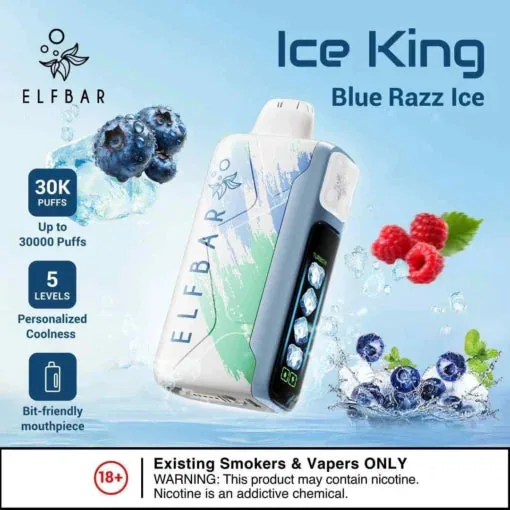 Elf Bar Ice King – Blue Razz Ice – 30K 30000 Puffs - Vape Shop Hyderabad