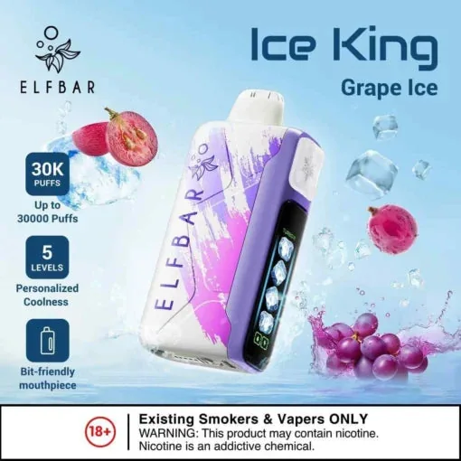 Elf Bar Ice King – Grape Ice – 30K 30000 Puffs - Vape Shop Hyderabad