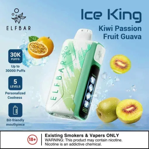 Elf Bar Ice King – Kiwi Passion Fruit Guava – 30K 30000 Puffs - Vape Shop Hyderabad