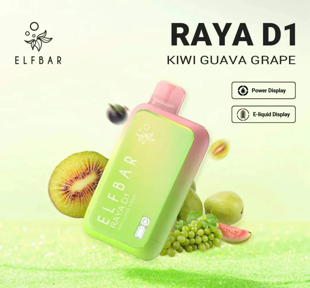 Elf Bar Raya D1 – Kiwi Guava Grape - Vape Shop Hyderabad