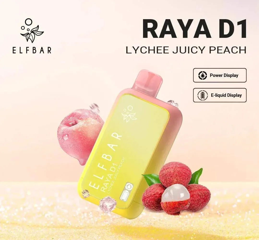 Elf Bar Raya D1 – Lychee Juicy Peach - Vape Shop Hyderabad