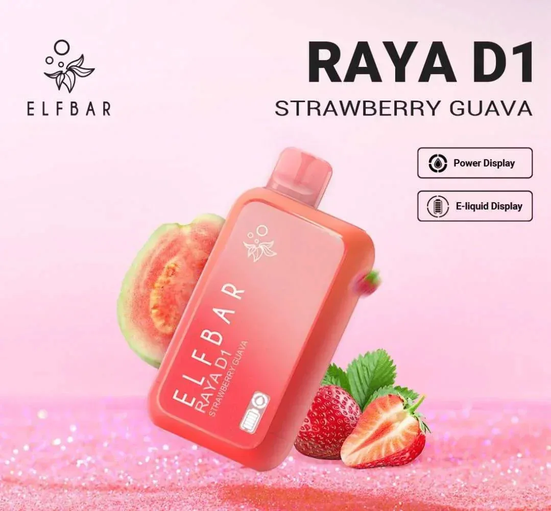 Elf Bar Raya D1 – Strawberry Guava - Vape Shop Hyderabad