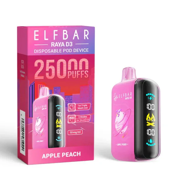 Elf Bar Raya D3 Apple Peach – 25000 - Vape Shop Hyderabad