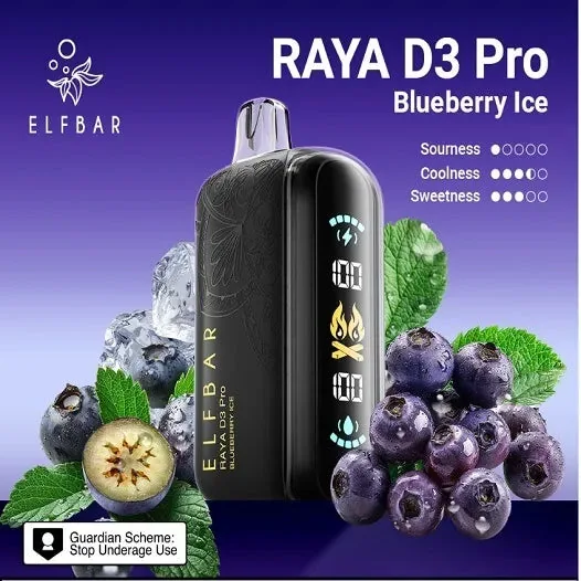 Elf Bar Raya D3 Pro 30K – Blueberry Ice 30000 Puffs - Vape Shop Hyderabad