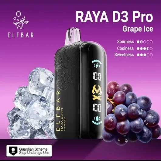 Elf Bar Raya D3 Pro -30k Grape Ice 30000 Puffs - Vape Shop Hyderabad