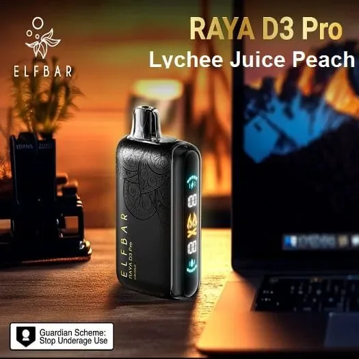 Elf Bar Raya D3 Pro 30K – Lychee Juicy Peach 30000 Puffs - Vape Shop Hyderabad